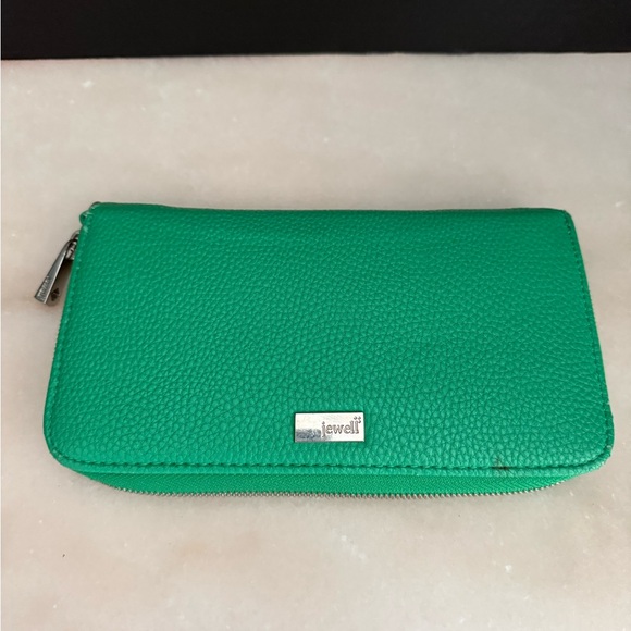 Thirty-One Jewel All About The Benjamin Wallet Fabulous Green Pebble EUC - Picture 1 of 8